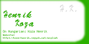 henrik koza business card